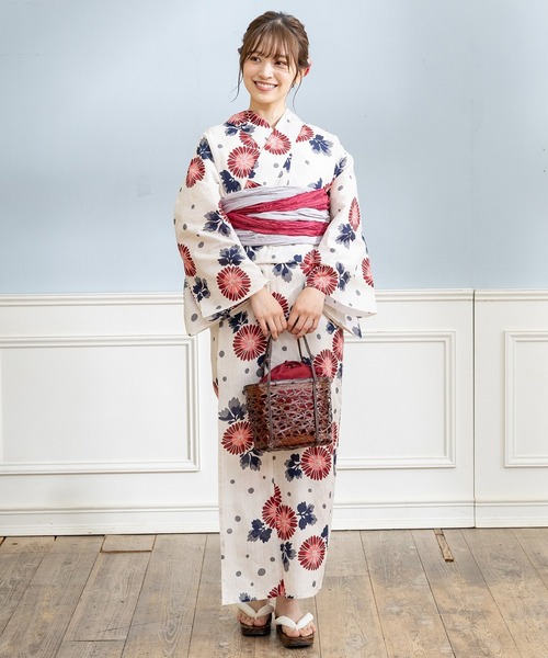 Honeys（ハニーズ）の「浴衣（浴衣・レディース・ホワイト系その他/ネイビー系/ホワイト×レッド/ホワイト×ブルー/ベージュ/ブルー系その他・F）」の7枚目の写真