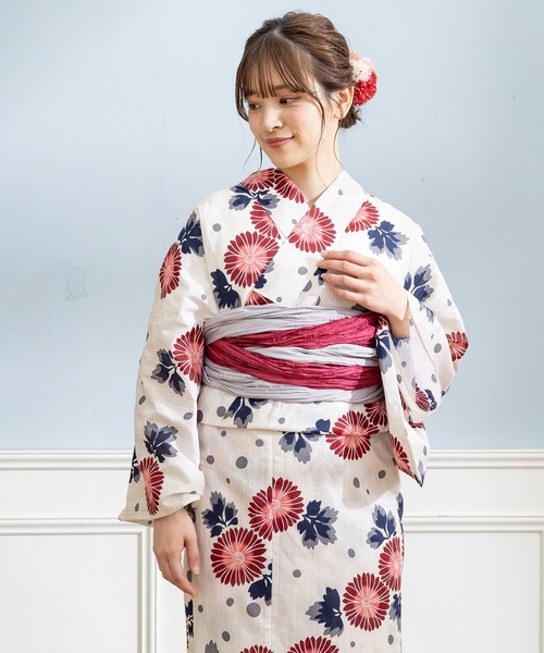 Honeys（ハニーズ）の「浴衣（浴衣・レディース・ホワイト系その他/ネイビー系/ホワイト×レッド/ホワイト×ブルー/ベージュ/ブルー系その他・F）」の9枚目の写真