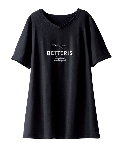 BELLUNA PLUS(ベルーナ)の「美人顔シルエット綿混プリントチュニック(チュニック・レディース・グレー系/ネイビー系/ブラック系/ホワイト系・LARGE/X-LARGE/MEDIUM)」の1枚目の写真