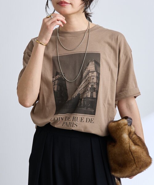 RIVE DROITE（リヴドロワ）の「【新色追加・リバイバル】PARISフォトT（Tシャツ/カットソー・レディース・ホワイト/ライトグレー/モカ・FREE）」の3枚目の写真