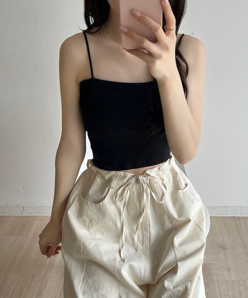 RiLi(リリ)の「カップ付きショートキャミ【RL】(キャミソール・レディース・ホワイト/ホワイト系その他/ブラック系その他/ブラック・FREE)」の3枚目の写真
