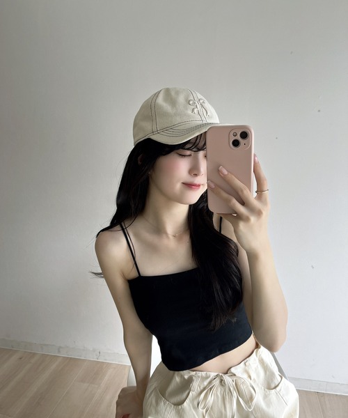 RiLi(リリ)の「カップ付きショートキャミ【RL】(キャミソール・レディース・ホワイト/ホワイト系その他/ブラック系その他/ブラック・FREE)」の6枚目の写真