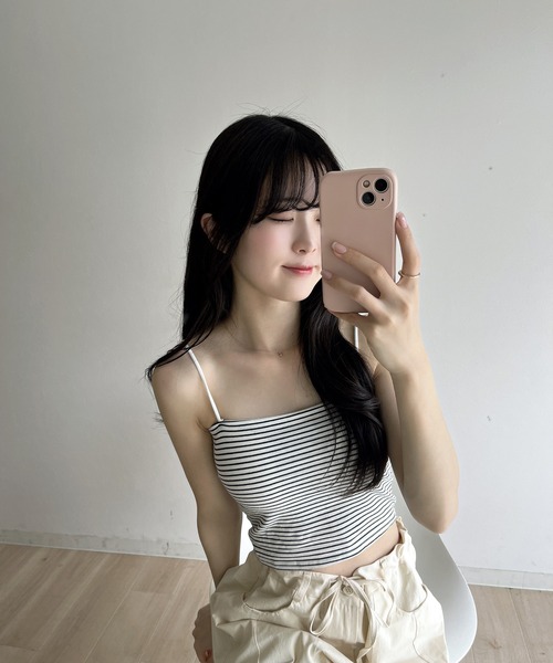 RiLi(リリ)の「カップ付きショートキャミ【RL】(キャミソール・レディース・ホワイト/ホワイト系その他/ブラック系その他/ブラック・FREE)」の8枚目の写真