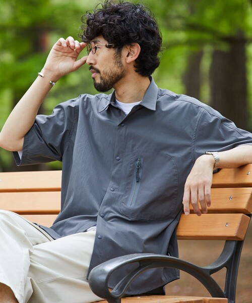 【セール】+phenix/プラスフェニックス TECH SS-SHIRT/テック ショートスリーブシャツ/半袖/リラックスフィット(シャツ/ブラウス)|+phenix(プラスフェニックス) 【セール】+phenix/プラスフェニックス TECH SS-SHIRT/テック ショートスリーブシャツ/半袖/リラックスフィット(シャツ/ブラウス)|+phenix(プラスフェニックス)