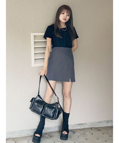 MURUA(ムルーア)の「スリットミニスカート(スカート・レディース・ブラック/ブルー/グレー・1/2)」の10枚目の写真