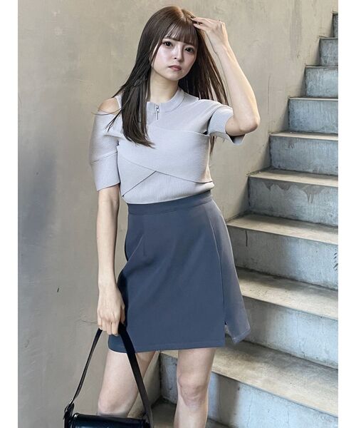 【関税込み】Miaou ブルー Alva ミニスカート モヘヤシャギーミニスカート|allureville OFFICIAL SITE