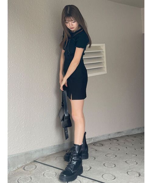 MURUA(ムルーア)の「スリットミニスカート(スカート・レディース・ブラック/ブルー/グレー・1/2)」の14枚目の写真