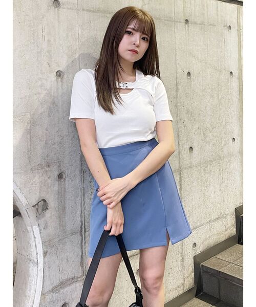 【関税込み】Miaou ブルー Alva ミニスカート モヘヤシャギーミニスカート|allureville OFFICIAL SITE