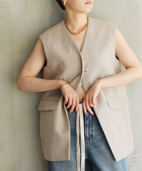 R1AM PLAGE ベージュ ノースリーブベスト plage（プラージュ）の「RIAM LOOSE ベスト（ベスト）」 - WEAR