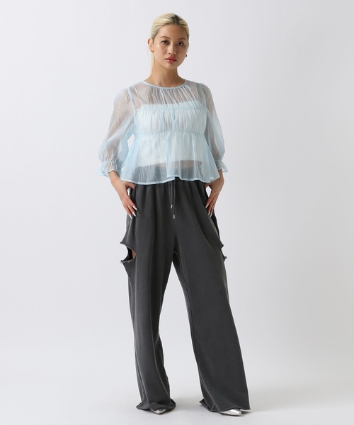 FOREVER 21（フォーエバー トゥエンティーワン）の「【2024SS】サイドカットピグメントワイドスウェットパンツ（スウェットパンツ・レディース・ナチュラル/グレー/ピンク/ブラック・MEDIUM/SMALL）」の13枚目の写真