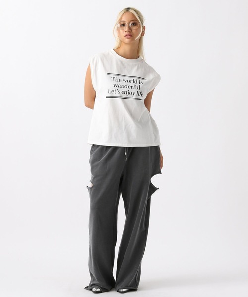 FOREVER 21（フォーエバー トゥエンティーワン）の「【2024SS】サイドカットピグメントワイドスウェットパンツ（スウェットパンツ・レディース・ナチュラル/グレー/ピンク/ブラック・MEDIUM/SMALL）」の16枚目の写真