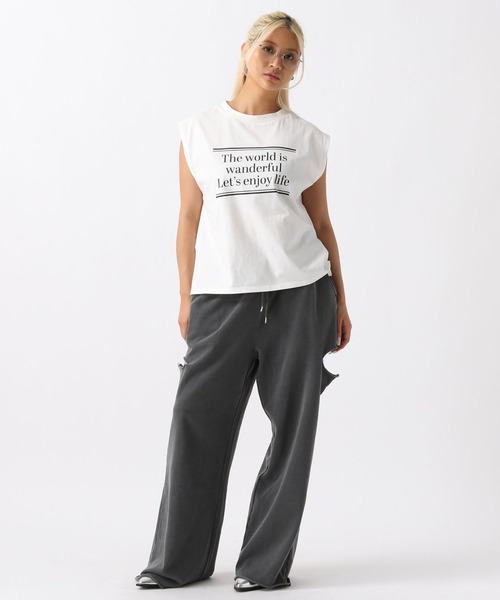 FOREVER 21（フォーエバー トゥエンティーワン）の「【2024SS】サイドカットピグメントワイドスウェットパンツ（スウェットパンツ・レディース・ナチュラル/グレー/ピンク/ブラック・MEDIUM/SMALL）」の17枚目の写真