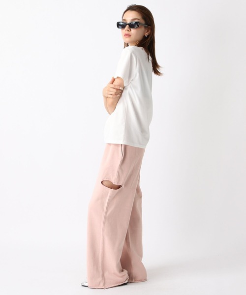 FOREVER 21（フォーエバー トゥエンティーワン）の「【2024SS】サイドカットピグメントワイドスウェットパンツ（スウェットパンツ・レディース・ナチュラル/グレー/ピンク/ブラック・MEDIUM/SMALL）」の7枚目の写真