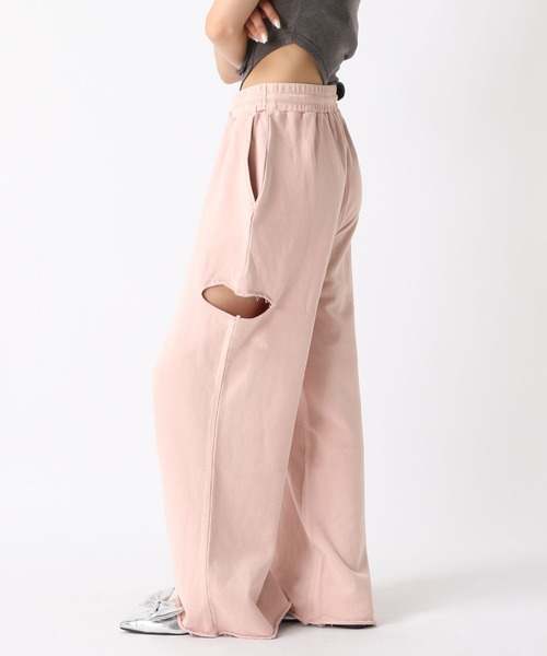 FOREVER 21（フォーエバー トゥエンティーワン）の「【2024SS】サイドカットピグメントワイドスウェットパンツ（スウェットパンツ・レディース・ナチュラル/グレー/ピンク/ブラック・MEDIUM/SMALL）」の12枚目の写真