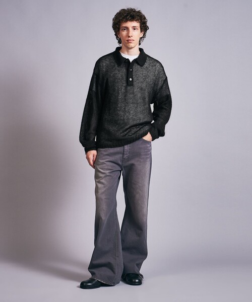 MONKEY TIME(モンキータイム)の「シアー モヘヤ ミックス ポロシャツ(ポロシャツ・メンズ・ワインレッド/ブラック・S/L/M)」の5枚目の写真