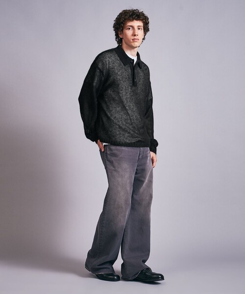 MONKEY TIME(モンキータイム)の「シアー モヘヤ ミックス ポロシャツ(ポロシャツ・メンズ・ワインレッド/ブラック・S/L/M)」の6枚目の写真