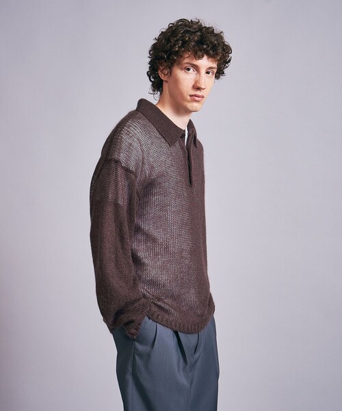 MONKEY TIME(モンキータイム)の「シアー モヘヤ ミックス ポロシャツ(ポロシャツ・メンズ・ワインレッド/ブラック・S/L/M)」の8枚目の写真