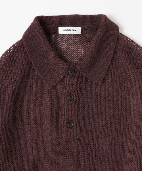 MONKEY TIME(モンキータイム)の「シアー モヘヤ ミックス ポロシャツ(ポロシャツ・メンズ・ワインレッド/ブラック・S/L/M)」の20枚目の写真