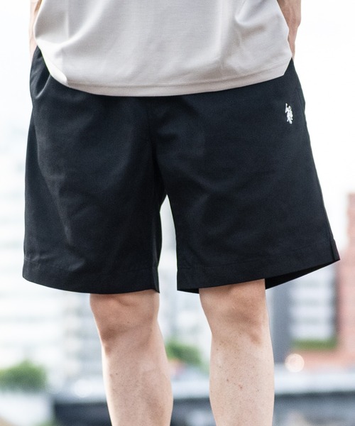 U.S. POLO ASSN.（ユーエスポロアッスン）の「【3】〔U.S.POLOASSN.〕ワンポイントロゴ 刺繍 TCツイル イージーショーツ（チノパンツ・メンズ・ベージュ/ホワイト/チャコールグレー/ブラック/ネイビー・MEDIUM/X-LARGE/LARGE）」の3枚目の写真