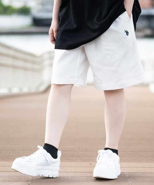 U.S. POLO ASSN.（ユーエスポロアッスン）の「【3】〔U.S.POLOASSN.〕ワンポイントロゴ 刺繍 TCツイル イージーショーツ（チノパンツ・メンズ・ベージュ/ホワイト/チャコールグレー/ブラック/ネイビー・MEDIUM/X-LARGE/LARGE）」の6枚目の写真