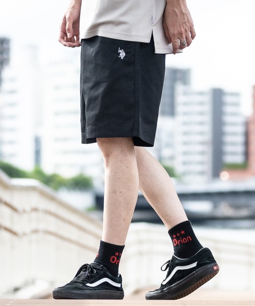 U.S. POLO ASSN.（ユーエスポロアッスン）の「【3】〔U.S.POLOASSN.〕ワンポイントロゴ 刺繍 TCツイル イージーショーツ（チノパンツ・メンズ・ベージュ/ホワイト/チャコールグレー/ブラック/ネイビー・MEDIUM/X-LARGE/LARGE）」の14枚目の写真