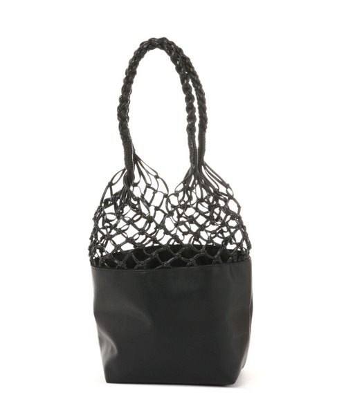 LAKOLE(ラコレ)の「PUメッシュコンビトートバッグ / 128372(トートバッグ・レディース・ライトグリーン/その他1/ブラック・FREE)」の7枚目の写真