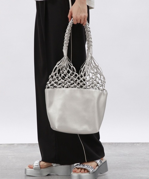 LAKOLE(ラコレ)の「PUメッシュコンビトートバッグ / 128372(トートバッグ・レディース・ライトグリーン/その他1/ブラック・FREE)」の16枚目の写真