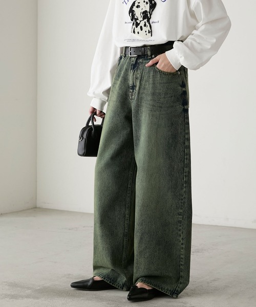 BONLECILL(ボンルシール)の「ルーズシルエットヴィンテージカラーデニムバギーパンツ(デニムパンツ・レディース・ピンク系/イエロー系/ブラウン系・L/M/S)」の6枚目の写真