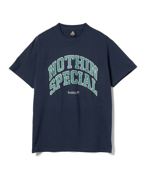 NOTHIN SPECIAL(ナッシンスペシャル)の「NOTHIN' SPECIAL / COLLEGE LOGO TEE(Tシャツ/カットソー・メンズ・ネイビー・MEDIUM)」の5枚目の写真