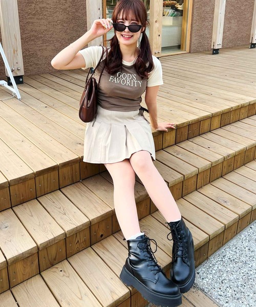 frunco(フランコ)の「クロップドラグランTシャツ(Tシャツ/カットソー・レディース・グリーン/グレー・FREE)」の8枚目の写真