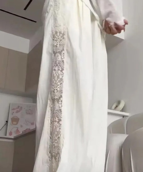 SEN TOKYO（セントーキョー）の「大人カジュアルな装いに。レースラインパンツ（スラックス・レディース・ホワイト・S/M）」の7枚目の写真