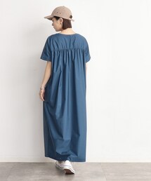 ◆バックギャザー切り替えワンピース【洗える】