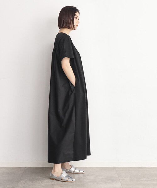 THE SHOP TK （ザ ショップ ティーケー ）の「◆バックギャザー切り替えワンピース【洗える】（ワンピース・レディース・ナチュラル/ブルー/ブラック・12/13）」の12枚目の写真