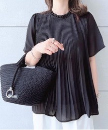 RIRIYANO | シフォンプリーツブラウス(ビジネスシャツ)