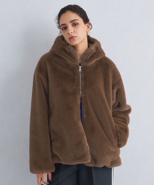 coco様エコペル▶︎フェイクファー フード コート green label relaxing（グリーンレーベルリラクシング）の