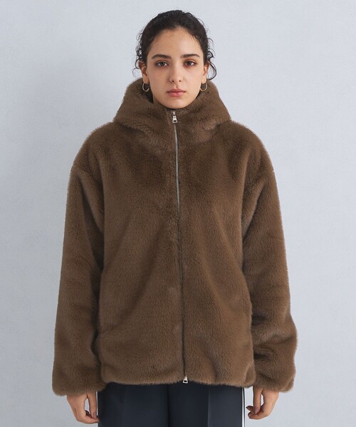 coco様エコペル▶︎フェイクファー フード コート green label relaxing（グリーンレーベルリラクシング）の