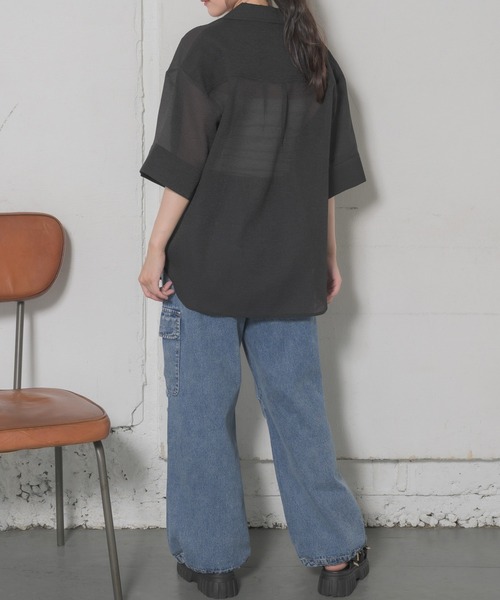 RETRO GIRL（レトロガール）の「開襟SH（シャツ/ブラウス・レディース・オフホワイト/ブラック/レッド/ベージュ・FREE）」の21枚目の写真