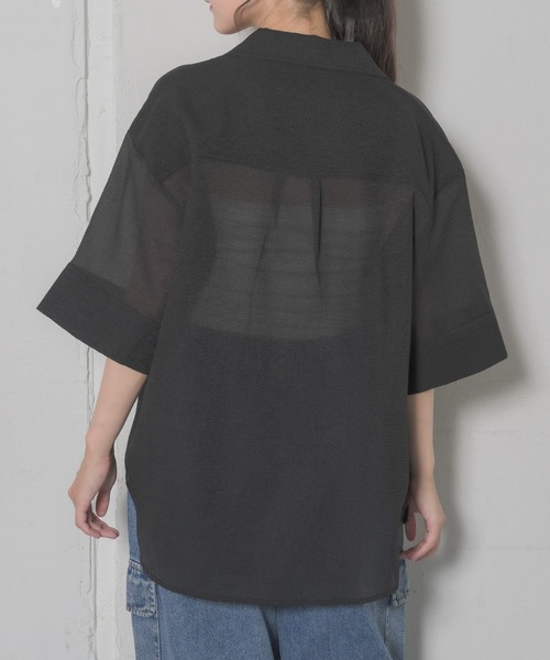 RETRO GIRL（レトロガール）の「開襟SH（シャツ/ブラウス・レディース・オフホワイト/ブラック/レッド/ベージュ・FREE）」の16枚目の写真