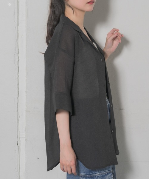 RETRO GIRL（レトロガール）の「開襟SH（シャツ/ブラウス・レディース・オフホワイト/ブラック/レッド/ベージュ・FREE）」の17枚目の写真