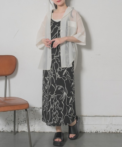 RETRO GIRL（レトロガール）の「開襟SH（シャツ/ブラウス・レディース・オフホワイト/ブラック/レッド/ベージュ・FREE）」の10枚目の写真