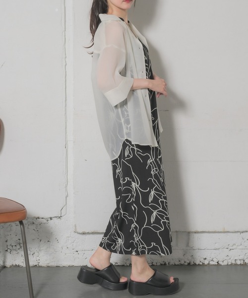 RETRO GIRL（レトロガール）の「開襟SH（シャツ/ブラウス・レディース・オフホワイト/ブラック/レッド/ベージュ・FREE）」の12枚目の写真