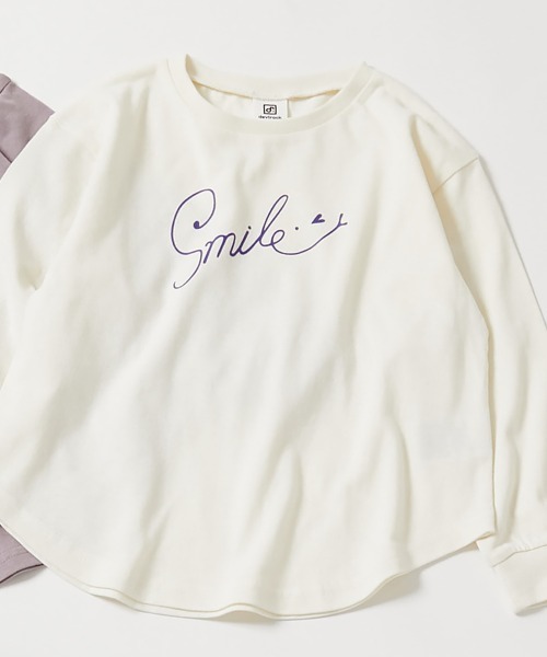 devirock（デビロック）の「綿100％ デビラボ ガールズ プリント 長袖Tシャツ（Tシャツ/カットソー・キッズ・パープル系その他6/パープル系その他5/ブラック系その他3/ホワイト系その他2/パープル系その他3/ブラック系その他/パープル系その他4/ホワイト系その他/パープル系その他2/パープル系その他/グレー系その他/ブラック系その他2・100cm/90cm/160cm/150cm/140cm/130cm/120cm/110cm）」の2枚目の写真