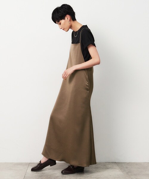 セール】2WAY ヴィンテージサテンキャミワンピース【洗濯機洗い可