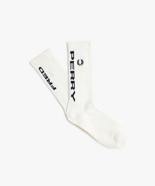 FRED PERRY(フレッドペリー)の「Fred Perry Jacquard Socks(ソックス/靴下・メンズ・ホワイト/ブラック・4-6/6-8)」の2枚目の写真