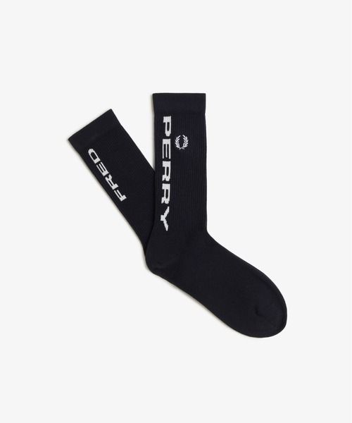 FRED PERRY(フレッドペリー)の「Fred Perry Jacquard Socks(ソックス/靴下・メンズ・ホワイト/ブラック・4-6/6-8)」の1枚目の写真