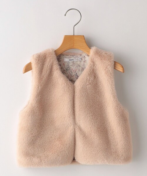 【セール】SHIPS KIDS:85～95cm / フェイクファー×リバティ ベスト（ベスト）｜SHIPS（シップス）