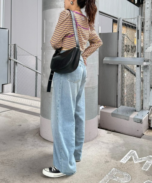 HELLO.SANFRANCISCO(ハローサンフランシスコ)の「【HELLO.SANFRANCISCO】2WAYマルチボーダーTEE(Tシャツ/カットソー・レディース・オレンジ/パープル/グリーン・ONE SIZE)」の10枚目の写真