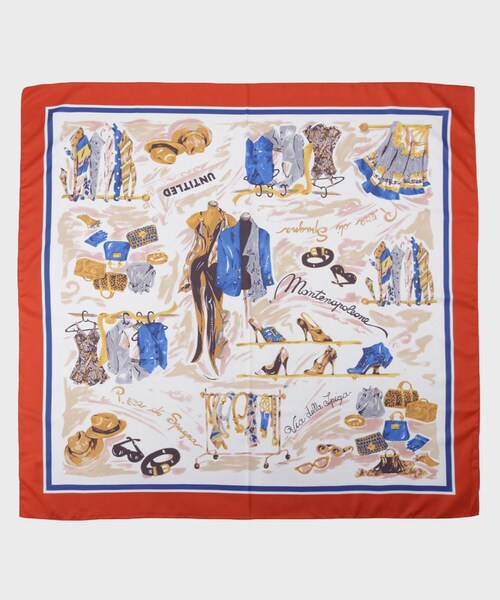 UNTITLED（アンタイトル）の「トルソープリントスカーフ（ストール/ショール・レディース・グリーン系その他5/チャコール/ベージュ系4/ブルー系その他6/レッド系6・99）」の5枚目の写真