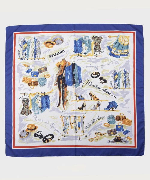 UNTITLED（アンタイトル）の「トルソープリントスカーフ（ストール/ショール・レディース・グリーン系その他5/チャコール/ベージュ系4/ブルー系その他6/レッド系6・99）」の4枚目の写真