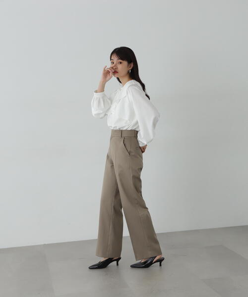 N.（N. Natural Beauty Basic）（エヌエヌナチュラルビューティーベーシック）の「◆ケープリボン長袖ブラウス（シャツ/ブラウス・レディース・ホワイト/グレー/イエロー・MEDIUM）」の5枚目の写真